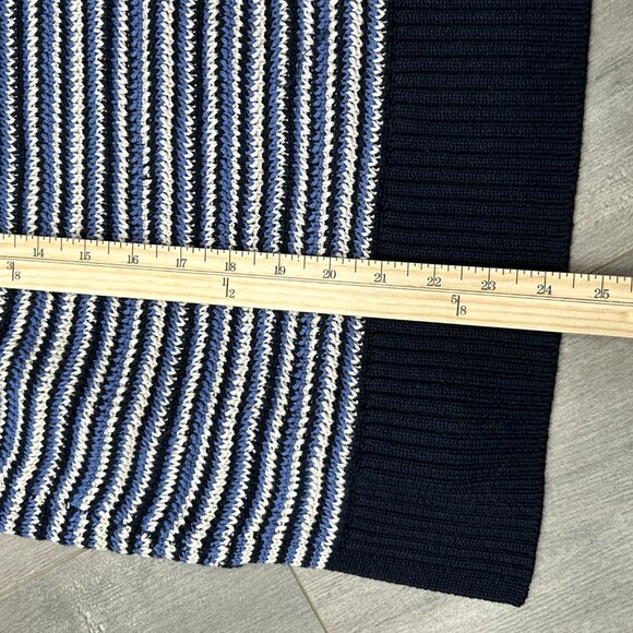 NWT Madewell Navy Blue Striped Johnny-Collar Sweater Tee Size Small - Picture 5 of 8